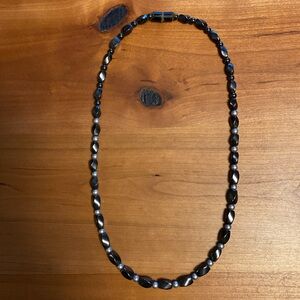 Black and silver beaded necklace